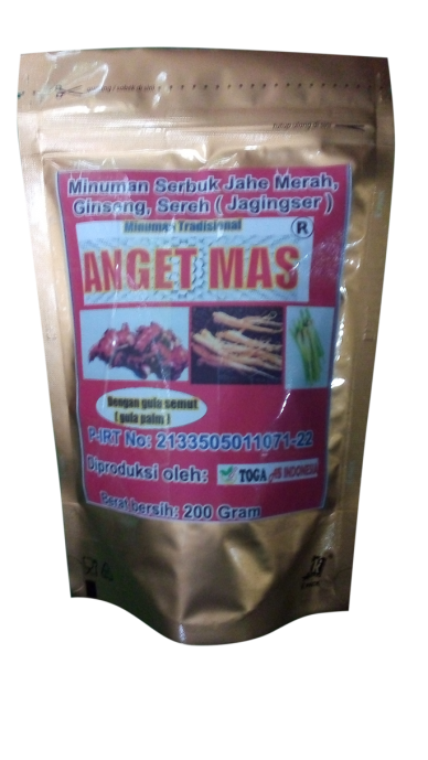 Minuman Ekstrak sari jahe merah + ginseng + sereh Cap Anget Mas